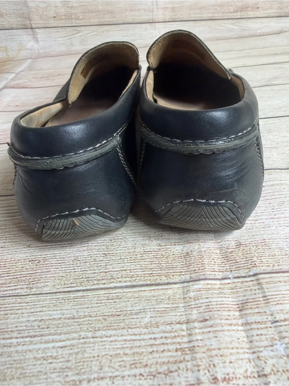 Clark’s black leather driving loafers moccasins. Size 11.